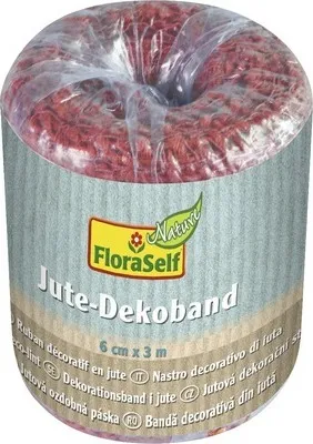 Produktbild von Jute-Dekoband Floraself 6 cm x 3m rot