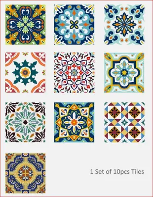 Produktbild von 10 Aufkleber Mediterran 20 x 20 cm Fliesen- Wand- Deko- Sticker selbstklebend wasserfest