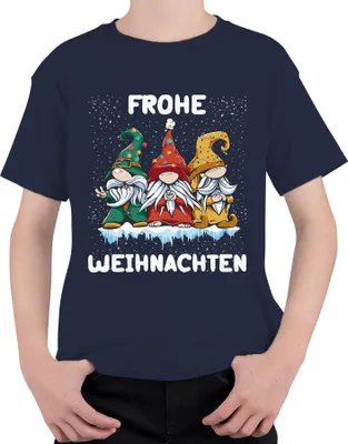 Produktbild von Frohe Weihnachten Gnome Wichtel Schweden - Weihnachten Weihnachtsgeschenk Christmas Uni Kinder T-Shirt, Navy, 116