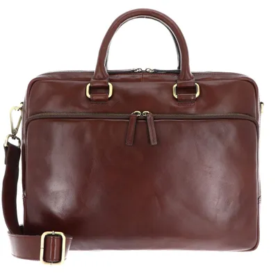 Imagen del producto de LEONHARD HEYDEN Cuero maletín bolsa de ordenador portátil con compartimento para ordenador portátil Cambridge RV-Aktenmappe 2 Fächer 5261 Rotbraun marrón oscuro