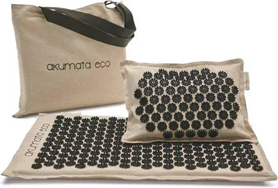 Immagine prodotto di Set di cuscini per il mal di schiena e la riduzione dello stress - Cotone e nero | Rilassamento efficace e sollievo dal dolore