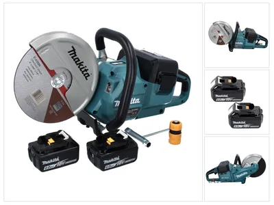 Produktbild von Makita DCE 090 G2X1 Akku Trennschleifer 36 V ( 2x 18 V ) 230 mm Brushless + 2x Akku 6,0 Ah - ohne Ladegerät