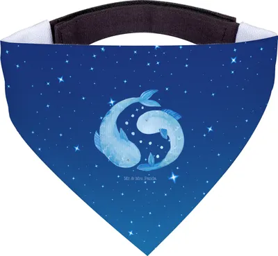 Produktbild von Mr. & Mrs. Panda Halstuch Für Hunde Sternzeichen Fische - Sternenhimmel Blau - Geschenk, Tuch, Hund, Geburtstag Februar, März, Fisch, Hundehalstuch, Sternbild