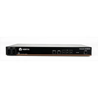 Produktbild von Vertiv Avocent ACS8000 Konsolenserver (16 Ports) mit dualer Wechselstromversorgung und Analogmodem, SNMP, SSH, SSH-2, WPA2-RADIUS, RS-232, C13-Koppler, Eingebettetes LINUX, 438 x 241 x 44,5 mm, 3,2 kg