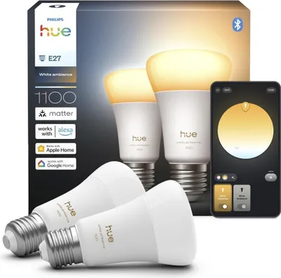 Image de Philips Hue LED-älylamppu, White ambiance, E27, 1100 lm, 2-pack