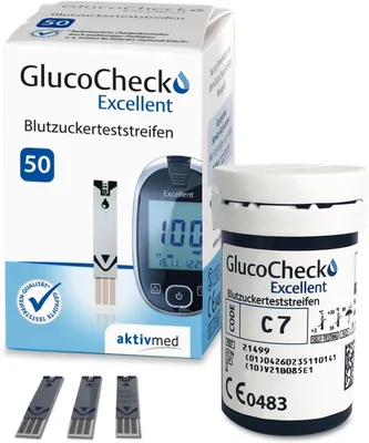 Produktbild von GlucoCheck Excellent Blutzuckerteststreifen 50 Stück