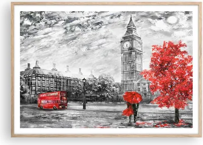 Produktbild von Gerahmtes Poster - Rahmen in heller Eiche - London Bus - 100x70 cm - Wand Bild - Wanddeko - Wandbilder - Kunstposter - Wandposter - Bilderrahmen - Bilder - Kunstdruck - Wandbild - P2NAA100x70-3866