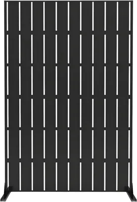 Produktbild von Metall Sichtschutz Garten – Privacyschirm Outdoor Raumteiler 183 cm – Dekorativ Schwarz/Braun