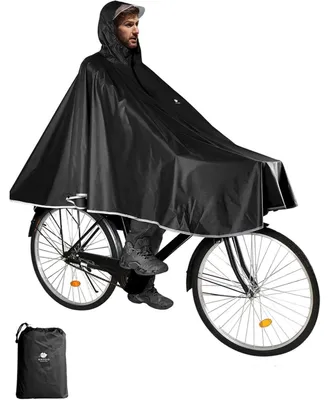 Obrázek produktu pro Pláštěnka na kolo, vhodná pro cyklistiku, kempování a turistiku, uni, černá, univerzální velikost