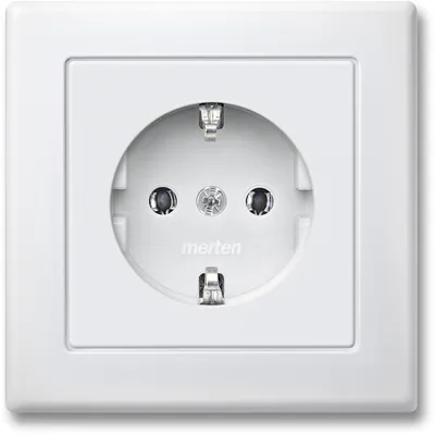 Produktbild von Merten Schutzkontakt-Steckdose Schuko mit voller Abdeckplatte