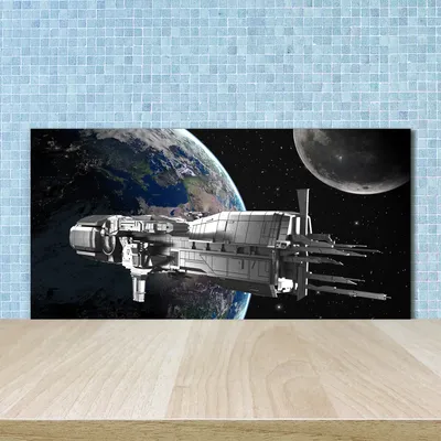 Produktbild von Tulup® Küchenrückwand Spritzschutz aus Glas -100x50 -Spritzschutz auf gehärtetes GlasWeltall & Science-Fiction Raumschiff
