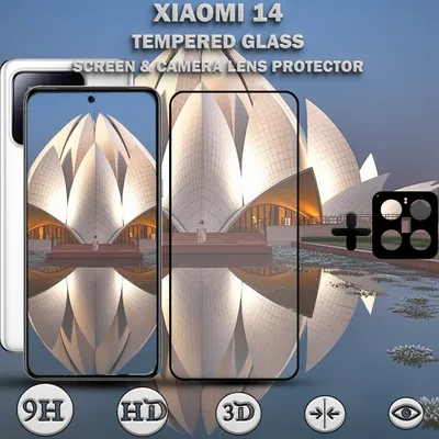 Produktbild von Xiaomi 14 Displayschutzfolie und Objektivschutz aus 9H gehärtetem Glas