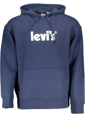 Produktbild von Herren-Kapuzenpullover Blau: Stilvolles Langarm-Sweatshirt mit Print