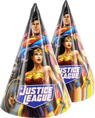 Produktbild von Partyhüte "Justice League" 10 Stück