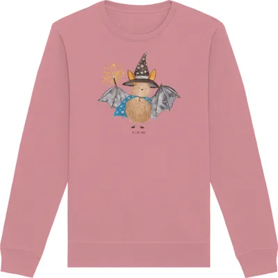 Produktbild von Mr. & Mrs. Panda Baumwoll Sweatshirt Fledermaus Zauberer Größe M - Canyon Pink - Geschenk, Magier, Lustige Sprüche, Reinsteigern, Pullover, Frauen, Sweater, Nachhaltiger
