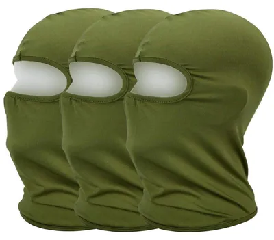 Immagine prodotto di Cappuccio balaclava con protezione UV, maschera per il viso, colore verde, confezione da 3