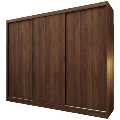 Image de BEAUTYSOFA Armoire MARIO II 240 cm Warmia – Armoire coulissante à 3 portes avec tiroirs, étagères et 2 penderies, armoire sans miroir