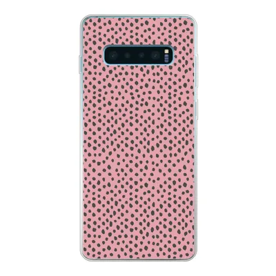 Produktbild von MuchoWow® Handyhülle Schutzhülle Hülle für Samsung Galaxy S10 Lite Polka dots - Rosa - Schwarz Silikon Softcase Handy Hülle - Schutz