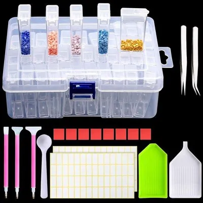 Produktbild von Famanu Aufbewahrungsbox für Diamantmalerei - 42 Fächer - transparent