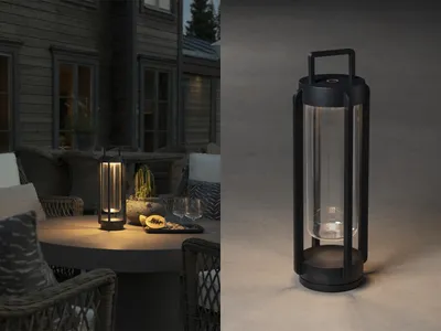 Produktbild von Konstsmide LED Designer-Laterne Otranto | schwarz | Indoor/Outdoor | Aluminum/Glas | 7823-750