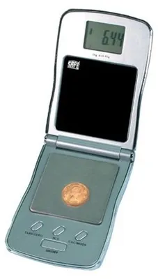 Produktbild von Präzisionswaage 9871, 50g/0,01g, zusammenklappbar, LCD-Display, g/oz/ct, 115x80x20mm