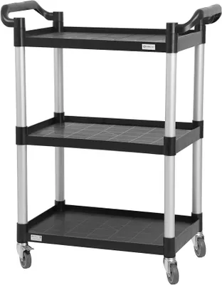 Produktbild von Servierwagen mit Rollen Kunststoff 3 Etagen | 79 x 42 x 100 cm | Belastbar bis 150 kg | Küchenwagen mit Rollen, Werkzeugwagen, Grillwagen, Bastelwagen, Mehrzweckwagen, Universalwagen Küche
