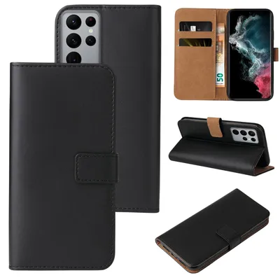 Produktbild von Handyhülle für Samsung Galaxy S22 Ultra Klapphülle Bookcase Flip Cover Hülle Handy Tasche Etui Farbe: Schwarz