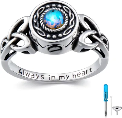 Immagine prodotto di Luxe Asring - Argento 925 - Anello Uri fatto a mano / anello commemorativo per i defunti o le persone care - 19 mm