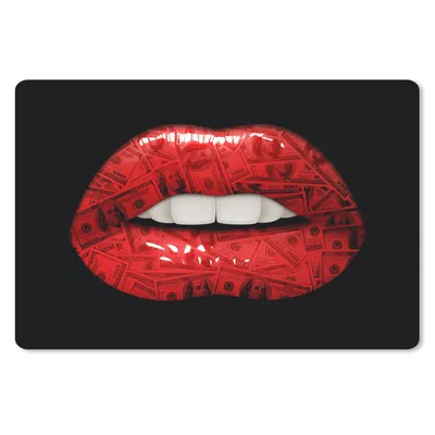 Produktbild von MuchoWow® Mauspad Mousepad Lippen - Geld - Rot 27x18 cm - Mousepads - Maus Mat - Pad - Mausunterlage - Büroartikel - Desk Matten
