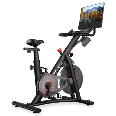 Produktbild von YESOUL G1M Plus Indoor Heimtrainer, Fitnessbike - Leiser Magnetwiderstand, Bequeme Sitzpolsterung, Fitnessfahrrad mit 21,5" 1080P FHD-Bildschirm