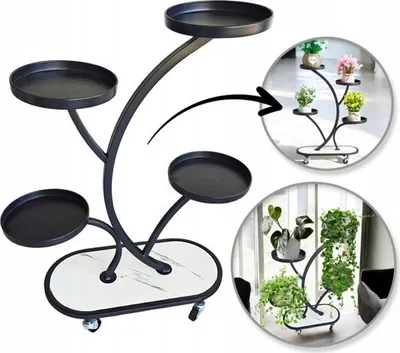 Obrázok produktu pre ECARLA Stojan na kvety, kovový, na kolieskach, 50x25x80cm SZ43CZ