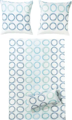 Produktbild von Dyckhoff Bettwäsche blau-weiß 1x 155x220 cm + 1x 80x80 cm
