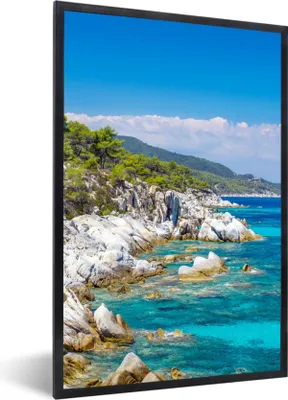 Produktbild von MuchoWow® Gerahmtes Poster Meer - Sommer - Tropisch 40x60 cm - Poster mit Schwarzem Bilderrahmen Wandposter Rahmen Foto Bilder - Papierdruck - Wandbilder