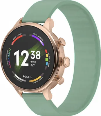 Produktbild von Strap-it Fossil Gen 6 - 42mm Gummiband (Hellgrün)