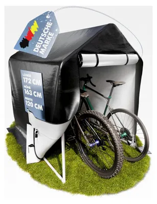 Produktbild von Fahrradgarage | 172 x 163 x 120 cm | Einfacher Aufbau ohne Werkzeug | Zeltgarage Gerätehaus Gartenhütte Fahrradschuppen Foliengerätehaus