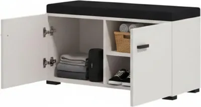 Image de Druento - Meuble d'Entrée, 77x35x41h cm Blanc Crème, une Étagère