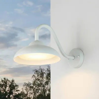 Produktbild von LED Außenleuchte Weiß IP54 schmal 25 cm breit warmweißes Licht 3000 K 1200 lm Aluminium Terrassenlampe Wandleuchte außen Balkonlampe