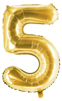 Produktbild von Folienballon Gold 100cm Zahl 5