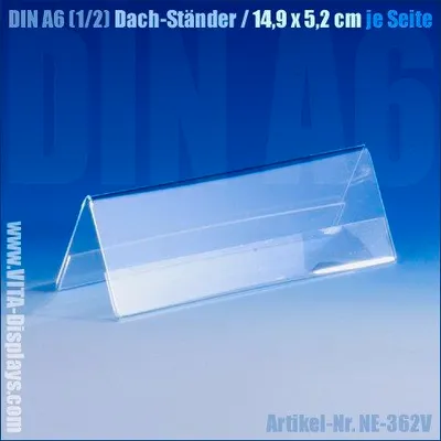 Produktbild von DIN A6 (1/2) Dach-Ständer / V-Aufsteller