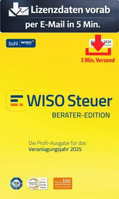 Produktbild von WISO Steuer 2026 Berater (für das Steuerjahr 2025) (1 PC - 1 Jahr) ESD Steuer Recht 5 Min. Versand als Download per Mail