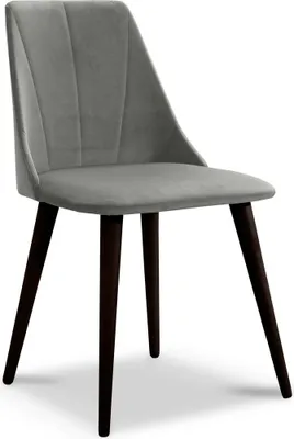 Productafbeelding van Eetkamerstoelen, set van 2, CAROS, massief beuken-wengé hout, grijze stof