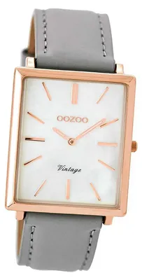Obrázok produktu pre Hodinky Oozoo Damenuhr Vintage Series C8185, sivé, s koženým remienkom, quartz, analógové, model D3UOC8185