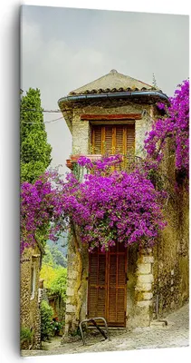 Produktbild von Bild auf Leinwand - Leinwandbild - Straße Sommer Blumen - 65x120cm - Wand Bild - Wanddeko - Leinwanddruck - Bilder - Kunstdruck - Wanddekoration - Leinwand bilder - Wandkunst - PA65x120-3589