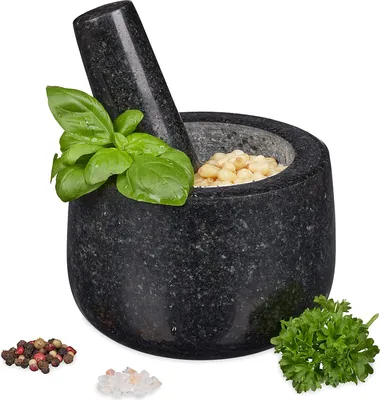 Produktbild von relaxdays Žulový hmoždíř s tloučkem 12 cm