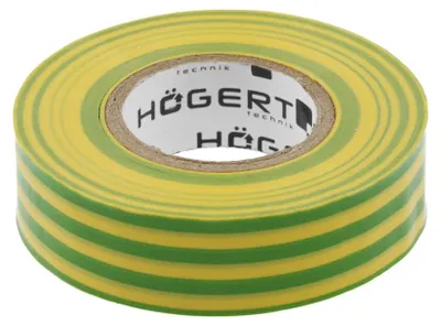 Obrázok produktu pre Högert PVC izolačná páska, 20 m, žltá/zelená