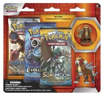 Zdjęcie produktu dla Pokemon Entei Pin 3-Pack Blister