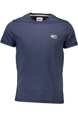Produktbild von TOMMY JEANS Herren-T-Shirt mit halbärmeligem Rundhalsausschnitt und Logo-Print aus reiner Baumwolle Artikel DM0DM10099, M, Cotone 100%