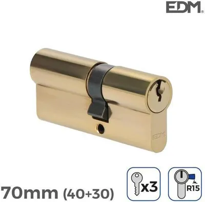 Produktbild von Zylinder EDM r15 Europäisch Lange Nocke Gold Messing (70 mm)