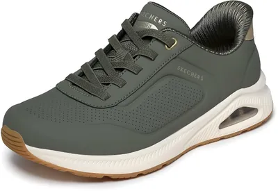 Produktbild von Skechers Damen Sneaker Olivgrün mit Arch-Fit Fußbett und sichtbarem Luftpolster