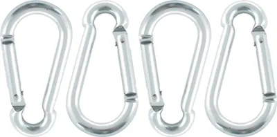 Produktbild von MARINETECH Karabinerhaken, Aluminium, silber, 8x80 mm, 4 Stück